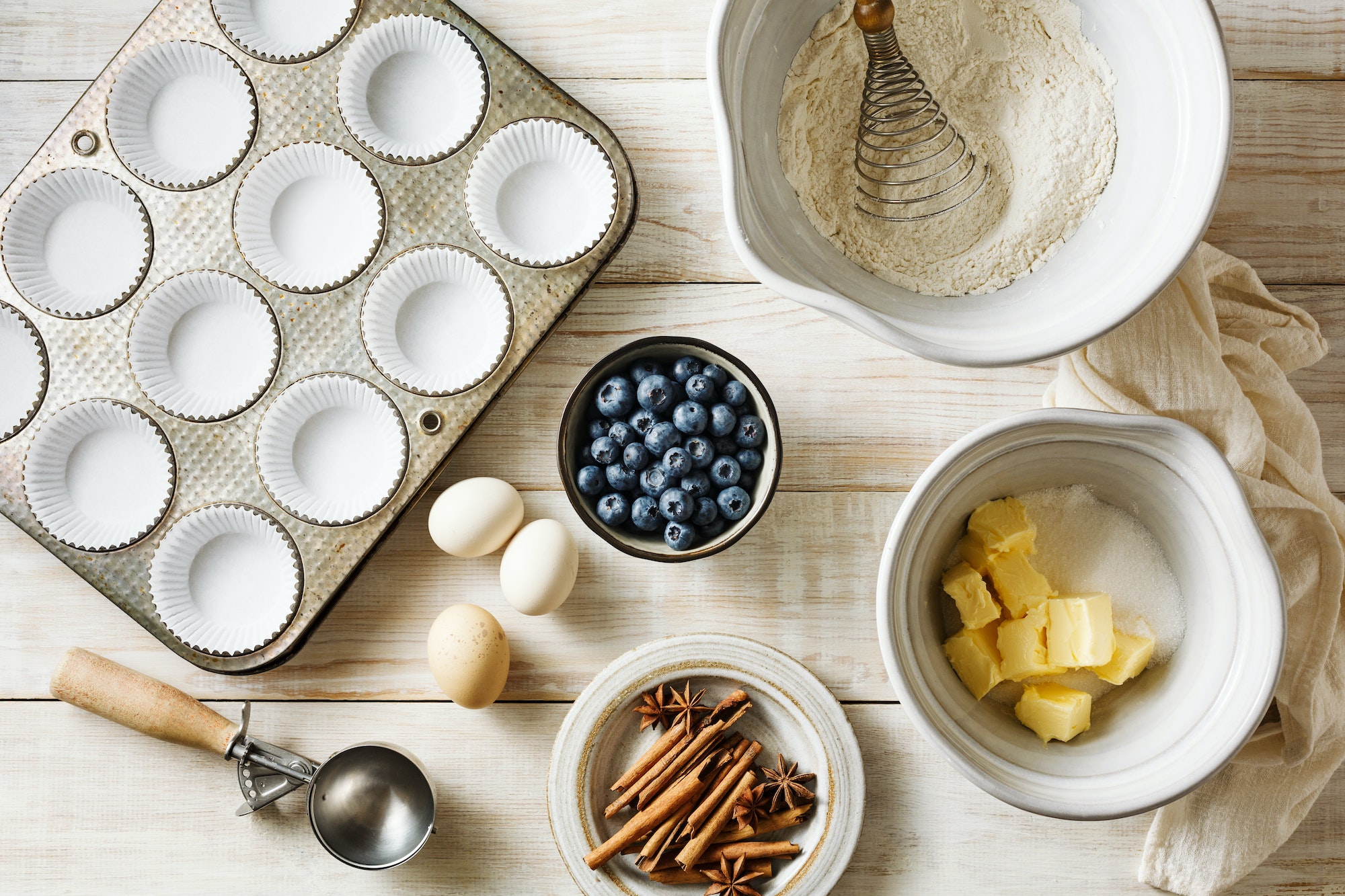 Baking tools, mixing bowls, whisk